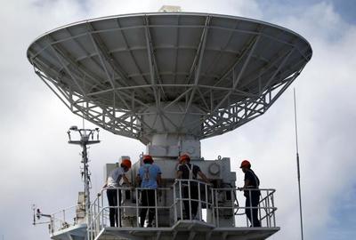 远望3号船顺利抵达南太平洋测控任务海域，精密测控设备准备就绪
